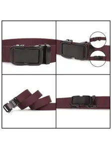 Roadster The Roaster Lifestyle Co. Men Maroon Textured Wide Belt