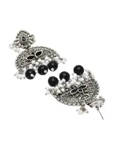 KARATCART Black Contemporary Jhumkas Earrings