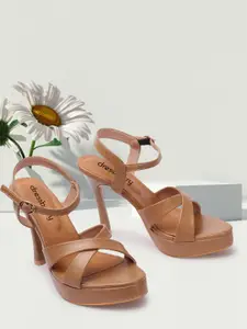 DressBerry Open Toe Stiletto Heels With Buckles