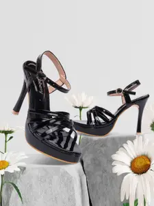 DressBerry Open Toe Stiletto Heels With Buckles