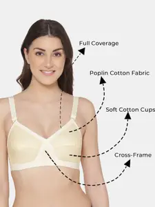 KOMLI Pack Of 3 Full Coverage Pure Cotton Minimizer Bra With All Day Comfort