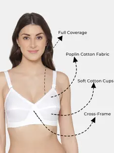 KOMLI Pack Of 3 Full Coverage All Day Comfort Cotton Minimizer Bra