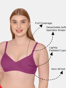 KOMLI Pack Of 3 Full Coverage T-shirt Pure Cotton Bra - All Day Comfort