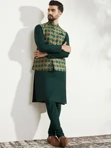 KISAH Woven Design Nehru Jacket