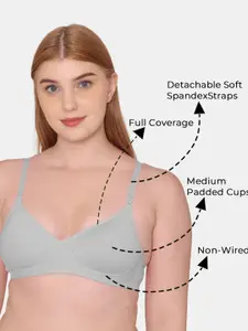 KOMLI Pack of 3 Everyday Medium Padded Full Coverage Padded T-Shirt Bra