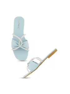 DressBerry Embellished Open Toe Flats