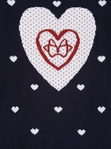 Tiny Girl Navy Blue & White Printed Pullover