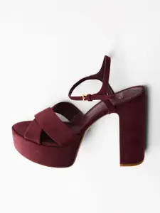 MANGO Round-Toe Platform Heels