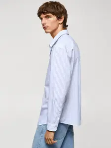 MANGO MAN Cotton Striped Casual Shirt
