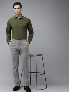 V Dot Men Slim Fit Micro Checks Opaque Party Shirt