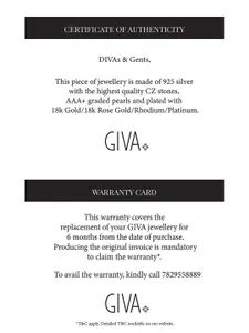 GIVA Sterling Silver Rhodium-Plated Necklace