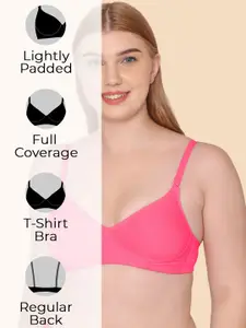 KOMLI Pack of 3 Lightly Padded Cotton Rich Full Coverage Bra