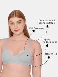 KOMLI Full Coverage T-shirt Pure Cotton Bra - All Day Comfort