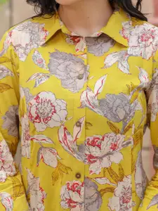 KAAJH Floral Printed Pure Cotton Kurta