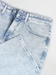 U.S. Polo Assn. Denim Co. Men Blue Bootcut Low Distress Heavy Fade Stretchable Jeans