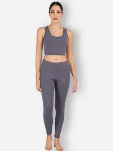 SELFCARE Pack Of 2 Breathable Crop Thermal Tops