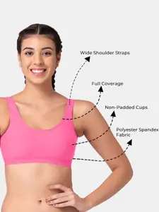 Tweens Pack Of 3 Half Coverage All Day Comfort Super Support Workout Bra