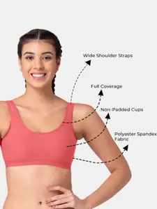 Tweens Pack Of 3 Half Coverage All Day Comfort Super Support Workout Bra