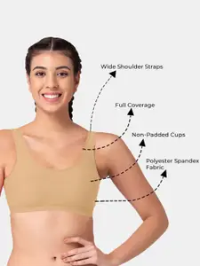 Tweens Pack Of 3 Half Coverage All Day Comfort Super Support Workout Bra