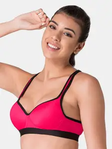 KOMLI Pack Of 3 Full Coverage Lightly Padded Sports Bra With All Day Comfort