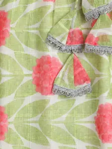 taffykids Girls Green & White Printed Ready to Wear Lehenga & Choli