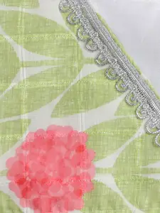 taffykids Girls Green & White Printed Ready to Wear Lehenga & Choli