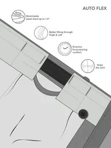 Arrow Men Checked Slim Fit Twill Autoflex Trousers