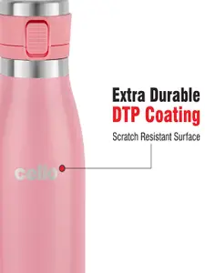 Cello Duro Jet Pink Tuff Steel Series Durable DTP Coating Vacusteel Water Bottle - 600 ML