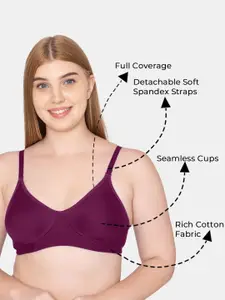 KOMLI Pack of 3 Non Padded Full Coverage T-Shirt Bra