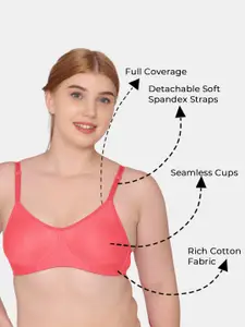KOMLI Pack of 3 Non Padded Full Coverage T-Shirt Bra