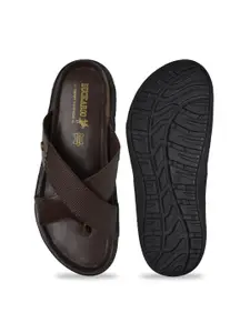 Buckaroo Men Textured Leather Comfort Sandals