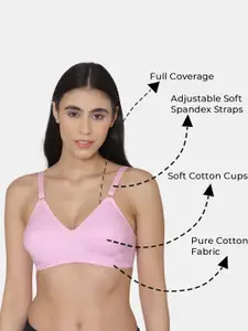 KOMLI Pack Of 3 Cut & Sew Full Coverage Pure Cotton Everyday Bra With All Day Comfort