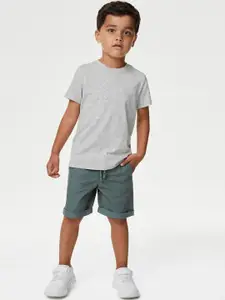 Marks & Spencer Boys Mid-Rise Knee Length Pure Cotton Shorts