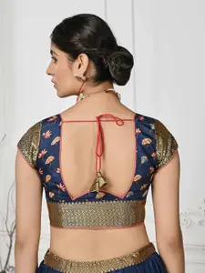 SAPTRANGI Floral Printed Zari Semi-Stitched Lehenga Choli