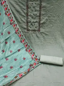 MANVAA Floral Embroidered Sequinned Unstitched Dress Material