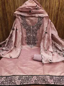 MANVAA Floral Embroidered Unstitched Dress Material