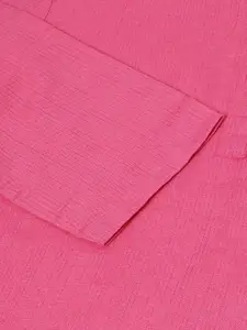 Sangria Mandarin Collar Cotton Short Kurti