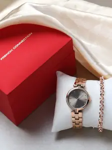 French Connection Women Rose Gold Watch Gift Set