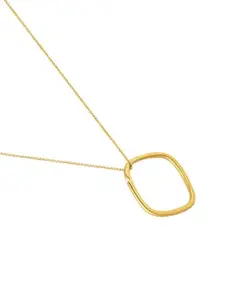 MYKI Gold-Plated Stainless Steel CZ-Studded Pendant With Chain