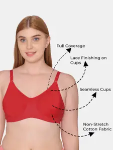 Souminie Pack Of 3 Full Coverage Non Padded Cotton Minimizer Bra With All Day Comfort