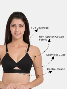 Souminie Pack Of 3 Half Coverage Non Padded Cotton Everyday Bra With All Day Comfort