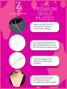 Accessorize London 14K Gold-Plated Z Sparkle Y-Chain Necklace