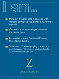 Accessorize London 14K Gold-Plated Z Sparkle Aventurine Necklace