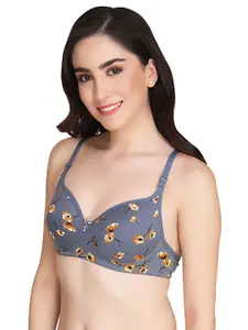 Aamarsh Floral Printed Full Coverage Minimizer Bra - 360 Degree Support