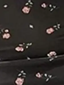 StyleCast Black Floral Printed Shoulder Straps Sheath Midi Dress