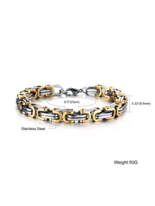 MEENAZ Silver-Plated Stainless Steel Link Bracelet