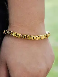 MEENAZ Gold-Plated Stainless Steel Link Bracelet