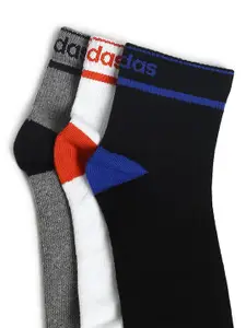 ADIDAS Men Pack Of 3 Patterned Ankle Length Socks