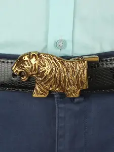 The Roadster Lifestyle Co. Men Black Textured Casual Belt