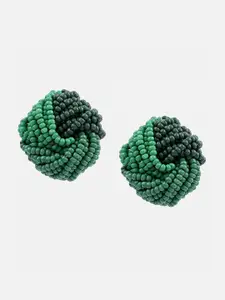 SOHI Set Of 2 Gold Plated Contemporary Stud Earrings